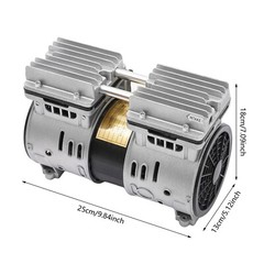 Vacuum Oilless Pump Industrial Air Compressor Oil Free Piston Pump 370W W/Filter