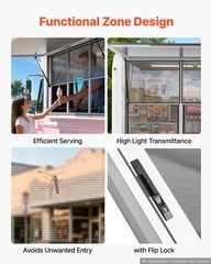 VEVOR 74×40 in Concession Window Aluminum Alloy Service Window for Food Truck