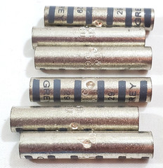 Lot of 6 Thomas & Betts 54806 #4 AWG Copper Crimp Butt Splices Long Barrel