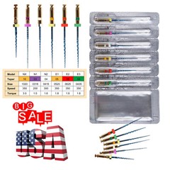 6pcs Dental Endo treatment Root Canal Engine Hand Use NiTi Rotary Files 25MM