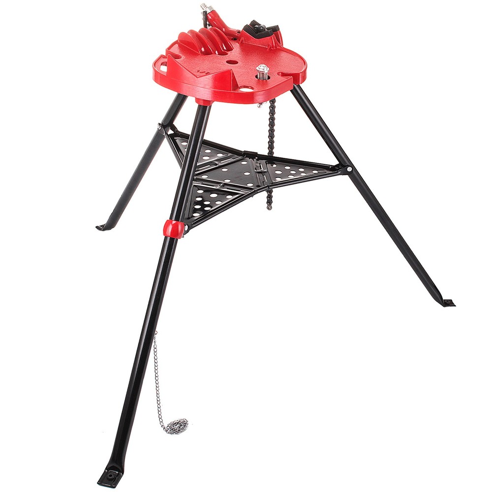 Uimoso 6″ Tripod Pipe Chain Vise Stand w/ Foldable Steel Legs & Rubber Mounts