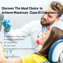 Dental Adjustable Orthodontic Face Reverse Pull Headgear Single Lever Red/Blue