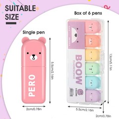 60 Pcs Cute Mini Bear Highlighter Pens Kawaii Highlighter Set Back to School …