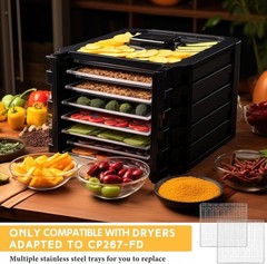 Baderke 13 x 12 Inches Dehydrator Trays fits CP267-FD – 4 Trays for Drying Fruit