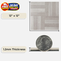 Nexus Self Adhesive 12-Inch Vinyl Floor Tiles, 20 20 Ash Grey Wood