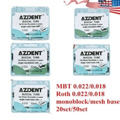 Orthodontic Bondable Mesh Base Buccal Tubes MBT/ Roth 022/018 1st Molar Non-Conv
