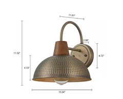 LLHZSY Acerbis 10.24in Antique Brass Farmhouse Gooseneck Outdoor Wall Sconce
