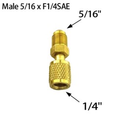 Easy to Install Brass Adapter for R32 R410a AC Systems Male 5/16 x F1/4 SAE