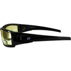 Birdz Eyewear Osprey Foam Padded Motorcycle Sunglasses Black Frame Yellow Lens