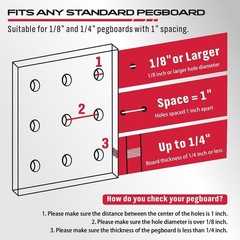 Pegboard Organizer Peg Board Hooks 300-Piece Hooks for Black
