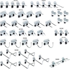LH1-Kit | Triton Products 46 pc Steel LocHook® Hook Set for SQUARE HOLE Pegboard