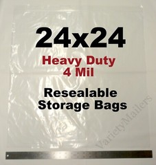 12 Reclosable Storage Bags 24”x 24” Clear 4 MIL HEAVY DUTY Zip-Top Bags 24×24