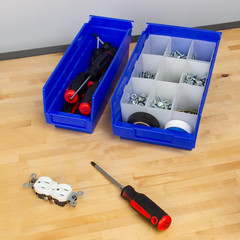 30120 Plastic Shelf Bins, Heavy Duty Storage Bins for Garage, Closet, and Drawer