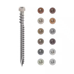 #10 2-1/2 In. 316 Stainless Steel Star Drive Stone Gray Composite Deck Screws (3