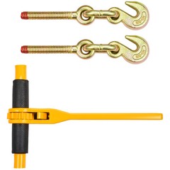 VEVOR Chain and Binder Kit 3/8″-1/2″ Ratchet Load Binder 3/8″ x 10′ Chain 2 Pack