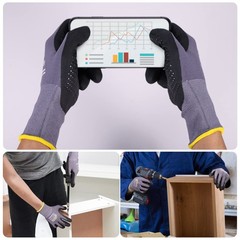 Work Gloves MicroFoam Nitrile Coated-6 Pairs,Endurance Seamless Knit Nylon,Do…