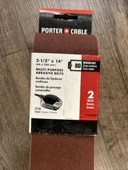 Porter Cable 2-1/2″ x 14″ 80 Medium Grit Multi-Purpose Sanding Belt 2 PK