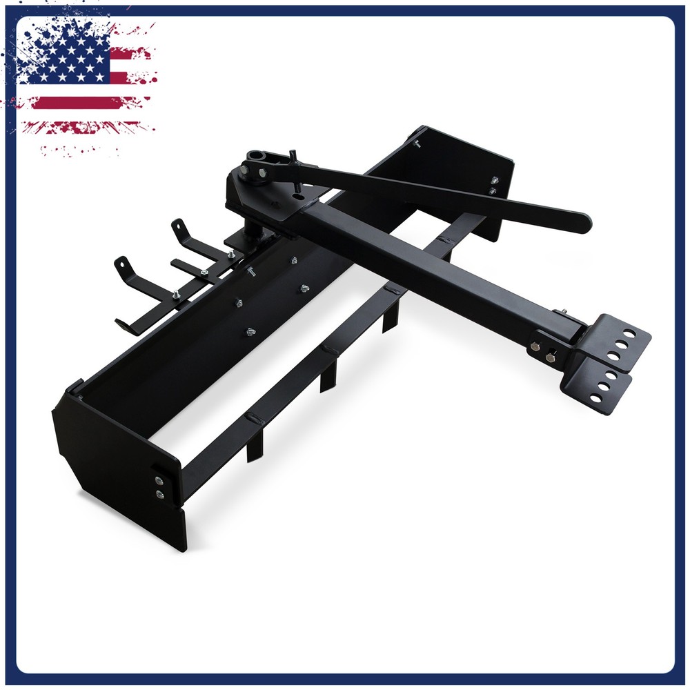 42” Trailer Box Scraper with Tractor Box Blade Hitch Tow Fit for ATV UTV, Black