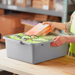 (6-Pack) Bus Plastic NSF Restaurant Dishwasher Tub Box Meat Lugs 20″ x 15″ x 7″