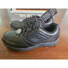 Skechers Work Nampa Wyola Shoes Women 7.5 Black Slip Resistant EH Memory Foam