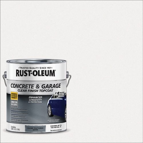 1Pc Rust-Oleum 1 Gal. Concrete and Garage Satin Textured Clear Finish Floor