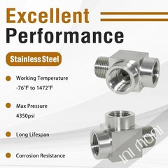 1/8 NPT tee pipe fitting female x female x male 3 ways T thread pipe adapter,…