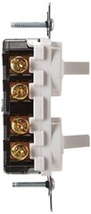 15 Amp 120 277 Volt Duplex 3-Way AC Toggle Switch White Side Wire