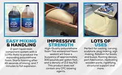 Liquid 2Lb Density Expanding 2 Part Closed Cell Polyurethane Pour Foam:Qt. Kit