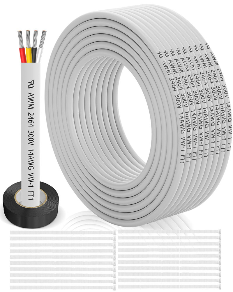 14 Gauge Wire 4 Conductor Electrical Wire 100FT, 14 AWG 4 Core Cable | Tinned Co
