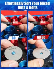 66 Nut and Bolt Thread Checker with Storage Box, Thread Checker Measuring Too…