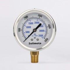 2-1/2″ Dial Size, Oil Filled Hydraulic Pressure Gauge, 0-5000psi/kpa, 304 Sta…