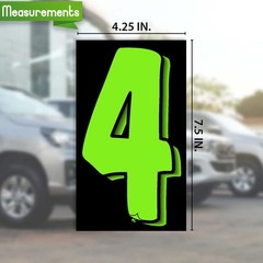 Versa-Tags 36 Number Four (4) 7.5-Inch Green and Black Windshield Pricing Num…