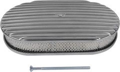 15″ Oval Full Finned Polished Aluminum Air Cleaner Filter Fits for Chevy SBC