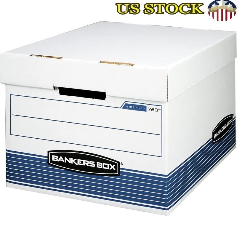 20 Pack Medium Duty File Storage Boxes Fast Fold Lift Off Lid Letter Legal New