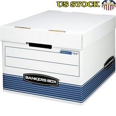 20 Pack Medium Duty File Storage Boxes Fast Fold Lift Off Lid Letter Legal New