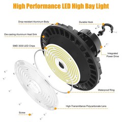 200W UFO Led High Bay Light Dimmable Commercial Warehouse Shop Fixture 30,000Lm