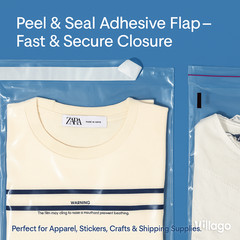 Clear Bags Resealable Suffocation Warning Poly OPP Cello Merchandise Bag 1.5 Mil