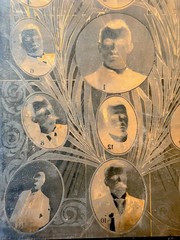 Antique Copper Printing Plate Portrait Collage Letterpress Print Block c1900