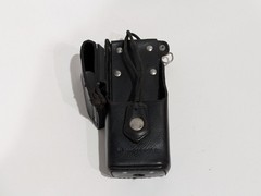 Motorola Universal Radio Holder Swivel Back Belt Loop Black Leather Radio Pouch