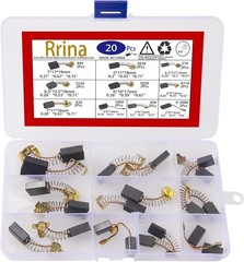 Universal Carbon Brushes 20 Pcs Set – 10 Different Sizes for Motor Repair Tools