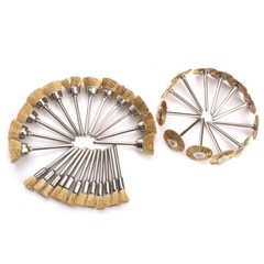 45PC Brass Wire Brush Set for Rust Removal and Polishing Compatible with Rotary