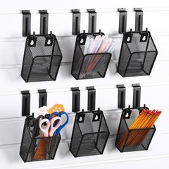 6 Pcs Slatwall Bins Pencil Holder with J Hooks Wall Mount Metal Slatwall Bin …