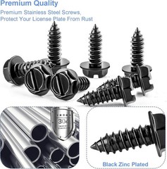 8PCS Stainless Steel License Plate Screws, Rust-Proof & Anti-Rattle License …