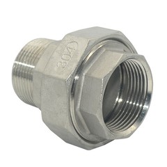 Stainless Steel Union 1-1/4 ” in inch NPT Pipe Split Coupling Male to Female MF