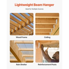 50 Pcs Face-Mount Joist Hanger Inner Size 1.6 x 1.5 x 7.8 in / 40x38x199 mm