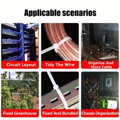 Self-Locking Ties with 17-176 lbs Tensile Strength, for Indoor and Outdoor