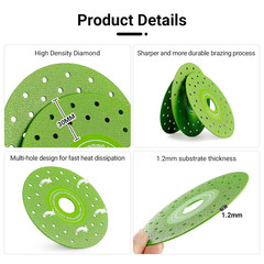 LOZLIN 3 PCS 115MM Vacuum Brazed Ultra-Thin Multi-Pore Flat Abrasive Sheet Disc