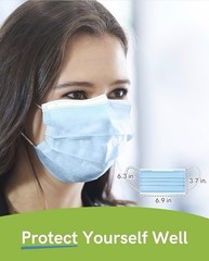 50 PCS Disposable Face Mask 3-Ply Non Medical Surgical Earloop Mouth Dust Cover