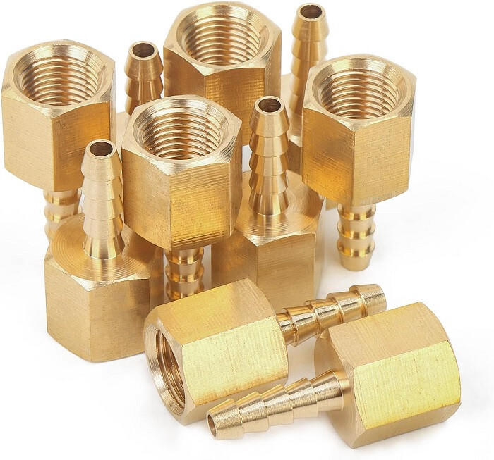 (Ships Fast 10-Pack) 1/8″ Hose Barb x 1/8 FNPT NPT Female Thread | Brass Fitting