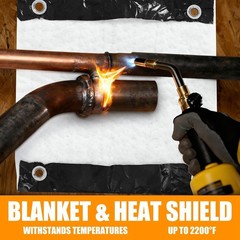 12”x12” Ceramic Fiber Insulation Blanket Protective Heat Shield with Grommets